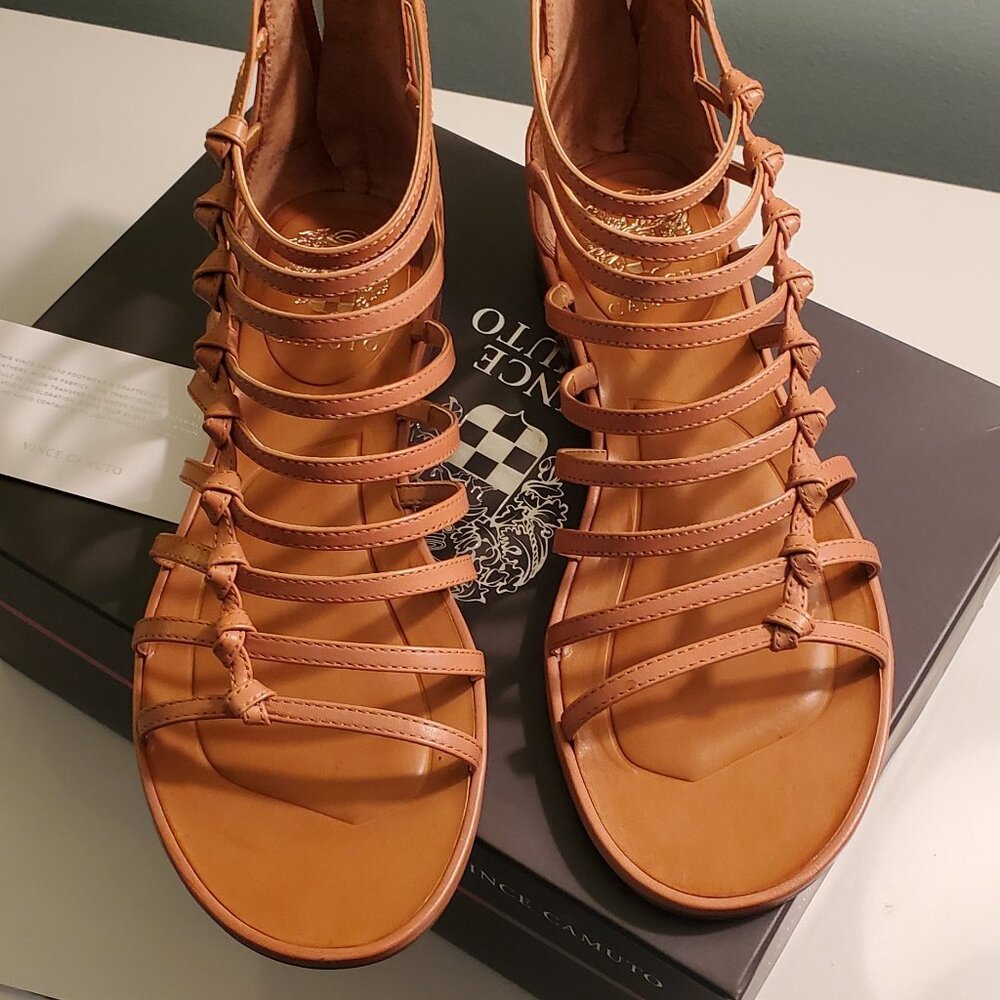 Vince Camuto Lendrila Gladiator Sandals Light Cognac 7.5 M